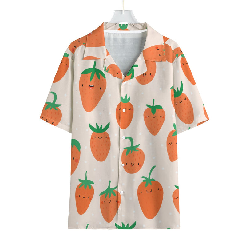 Strawberrycalm - Men's Faux Linen Hawaiian Shirt