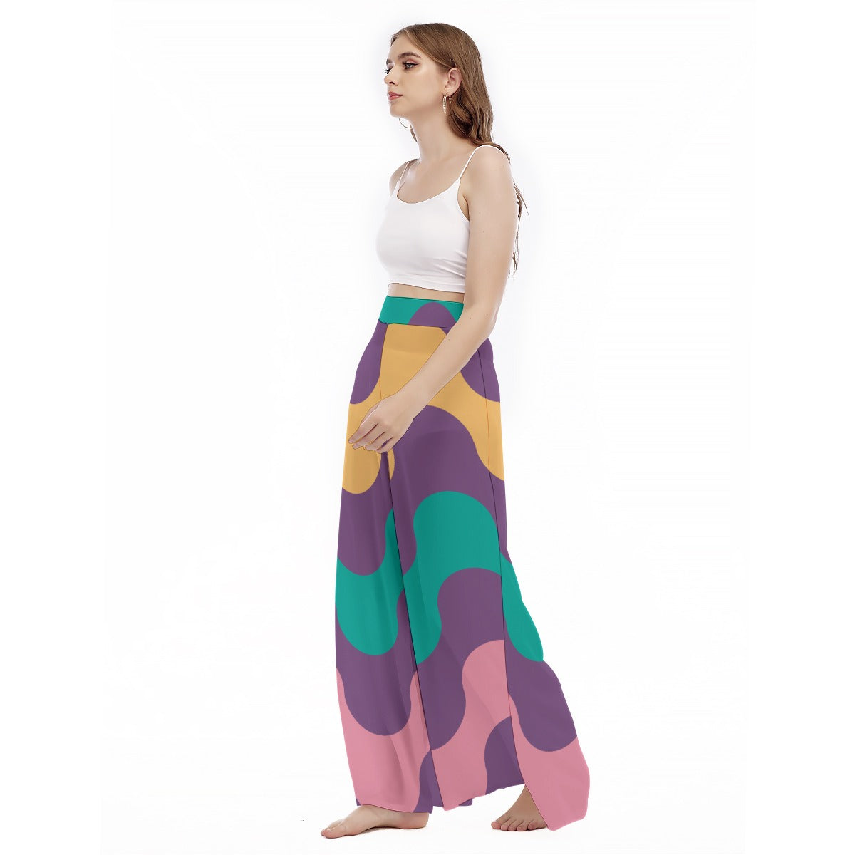 Bold Motion - Women's High Waist Wide Leg Trousers