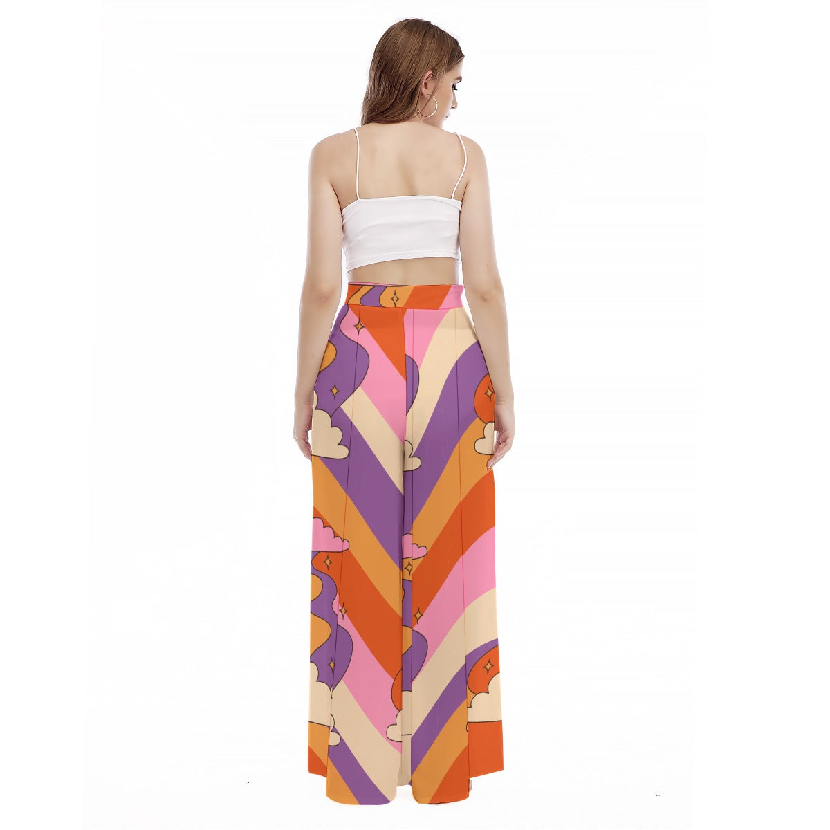 Ulalarainbow - Women's High Waist Wide Leg Trousers