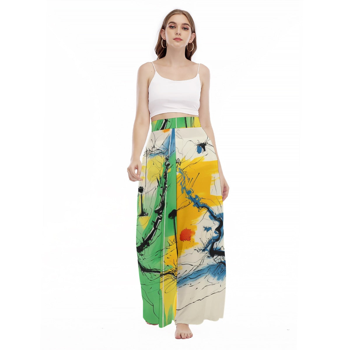 Inkit - Women's High Waist Wide Leg Trousers