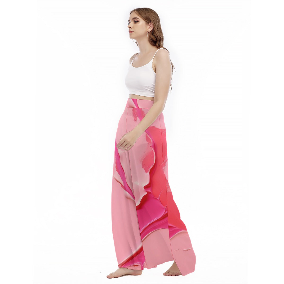 Peachy Keen - Women's High Waist Wide Leg Trousers