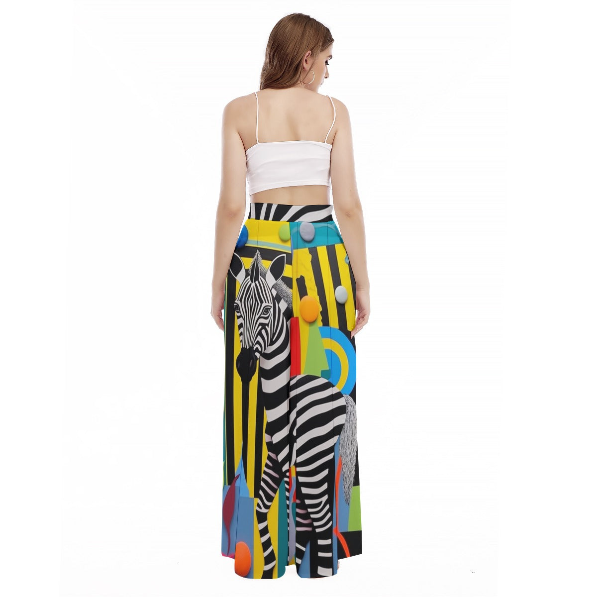 Urban Safari - Women's High Waist Wide Leg Trousers