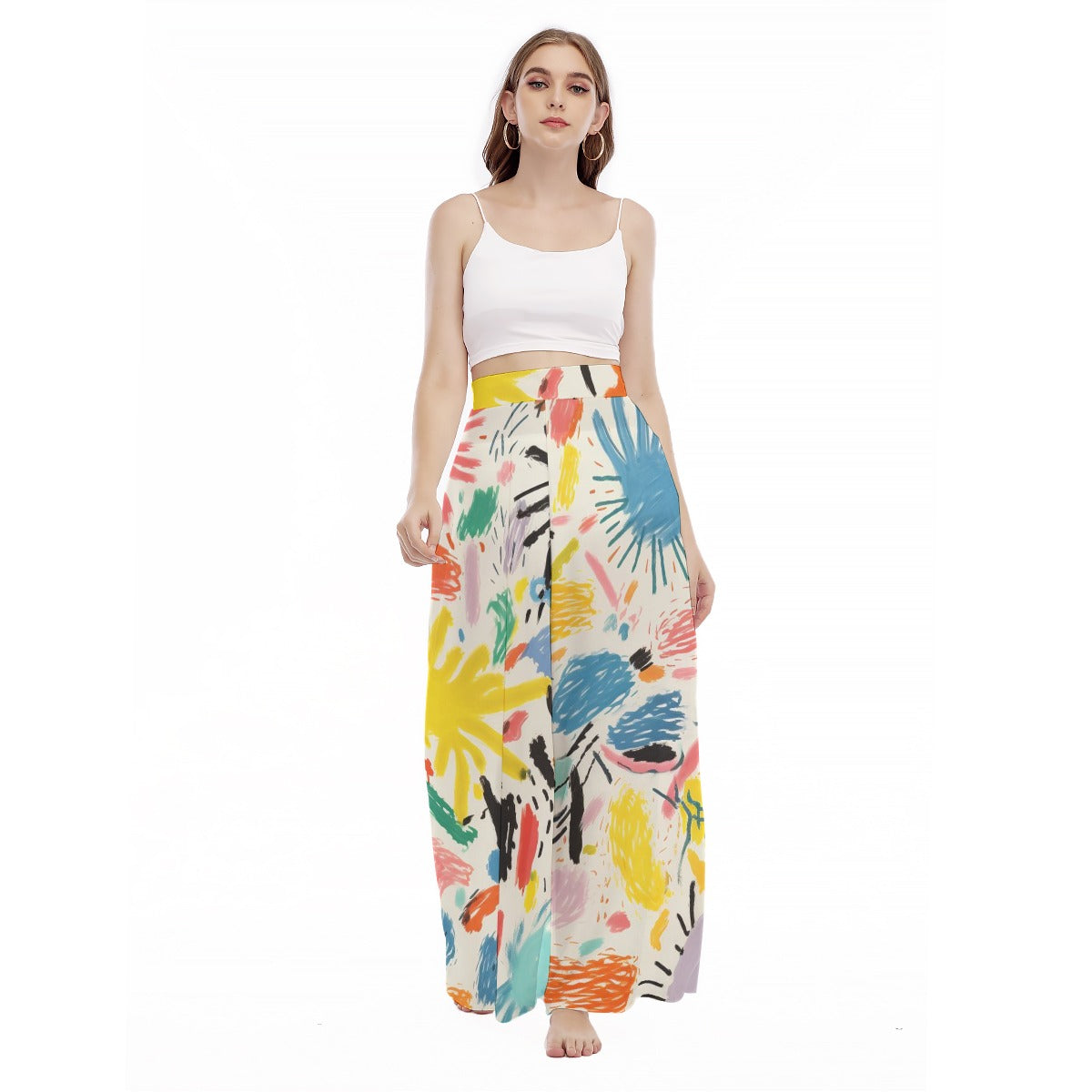 Berry Bonanza - Women's High Waist Wide Leg Trousers