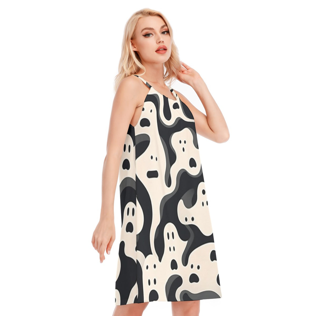 Ghost VIII - Women's O-neck Cami Dress - 100% Cotton