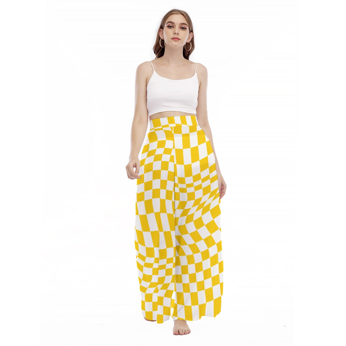 Sunshine Sway - Women's High Waist Wide Leg Trousers