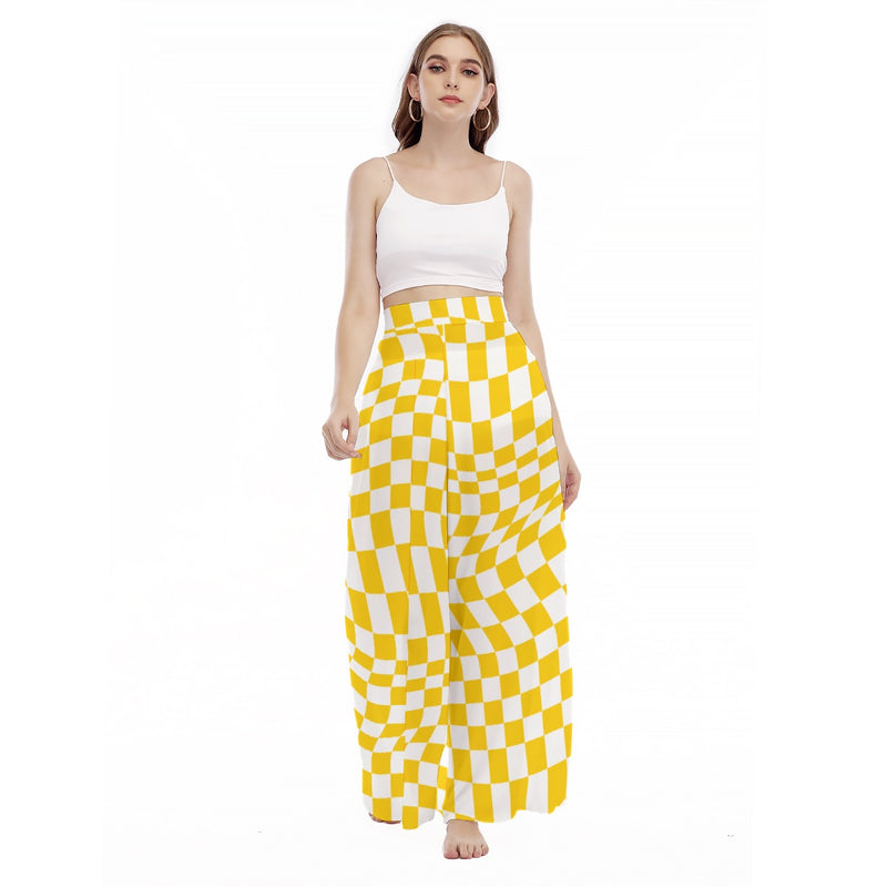 Sunshine Sway - Women's High Waist Wide Leg Trousers