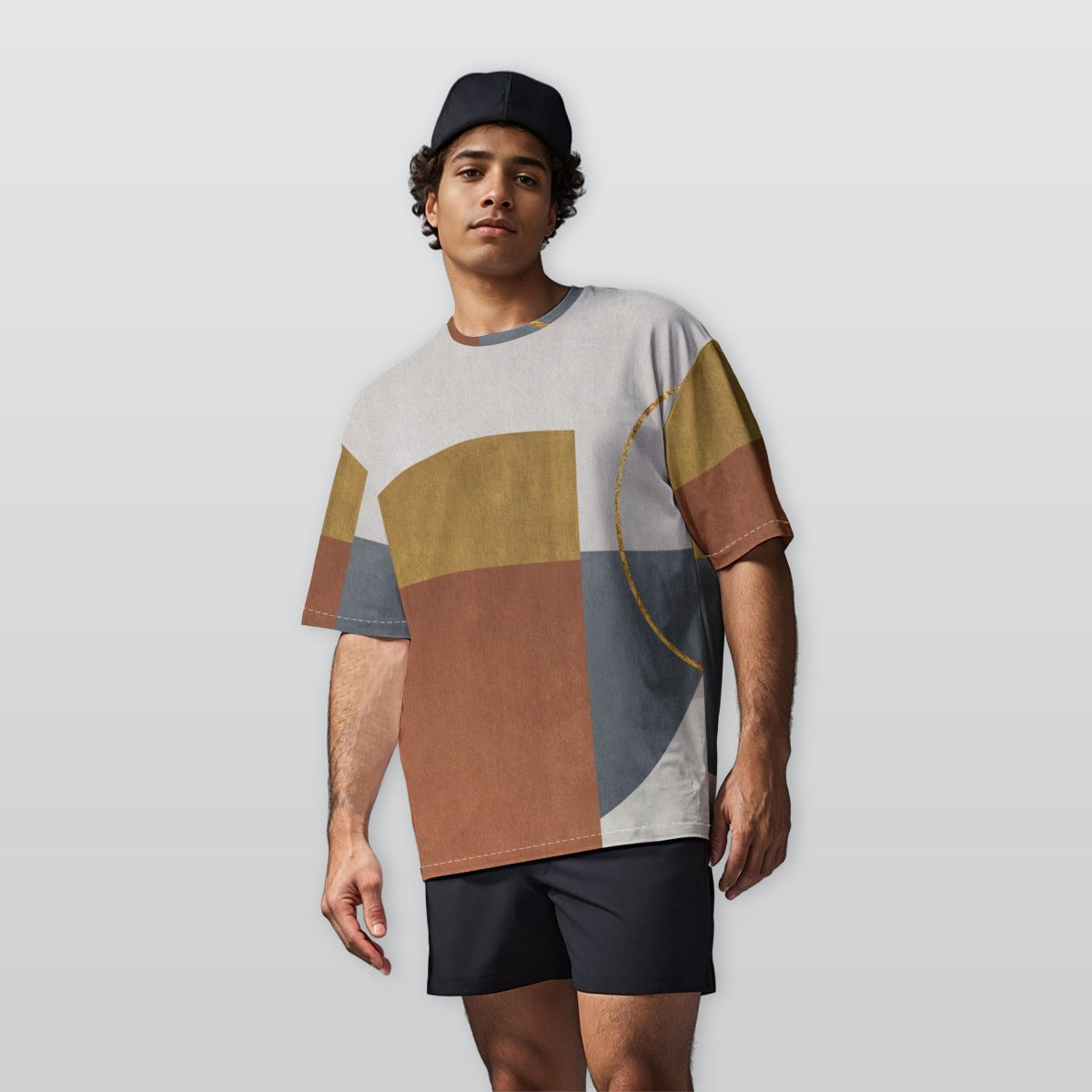 Red-Brick - Men’s  Oversize Crewneck T-Shirt
