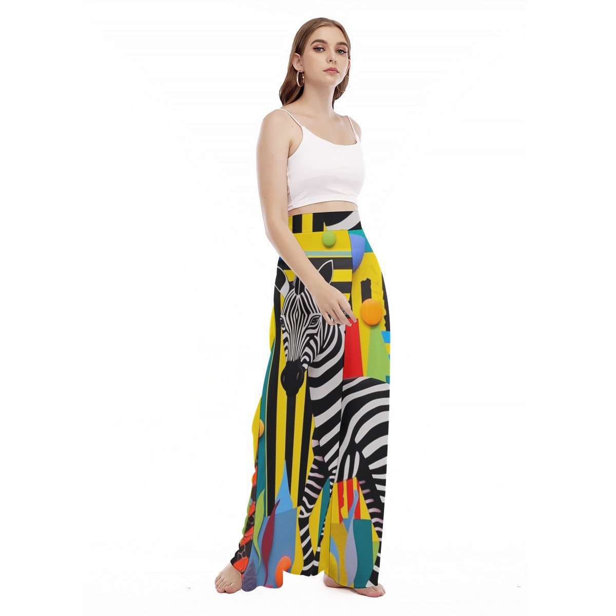 Urban Safari - Women's High Waist Wide Leg Trousers