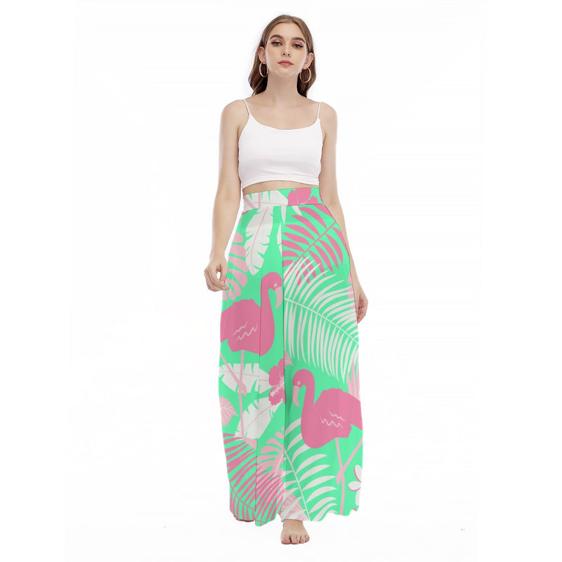 You go Flamingo - Women's High Waist Wide Leg Trousers