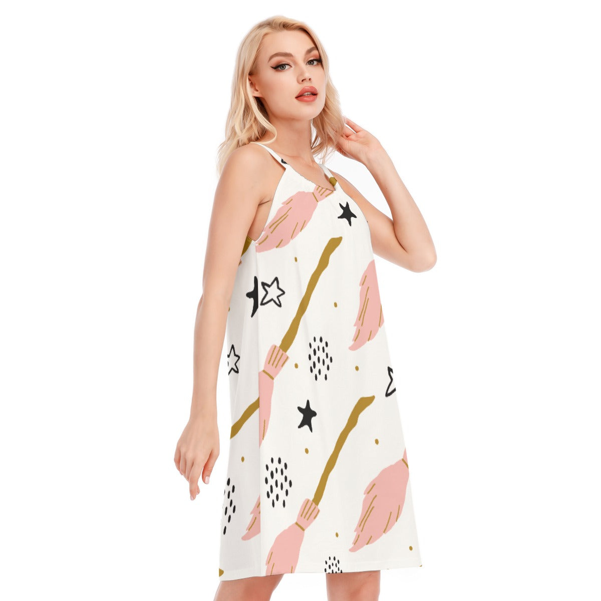 Witch V - Women's O-neck Cami Dress - 100% Cotton