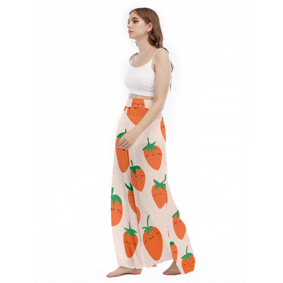 Strawberrycalm -  Women's High Waist Wide Leg Trousers
