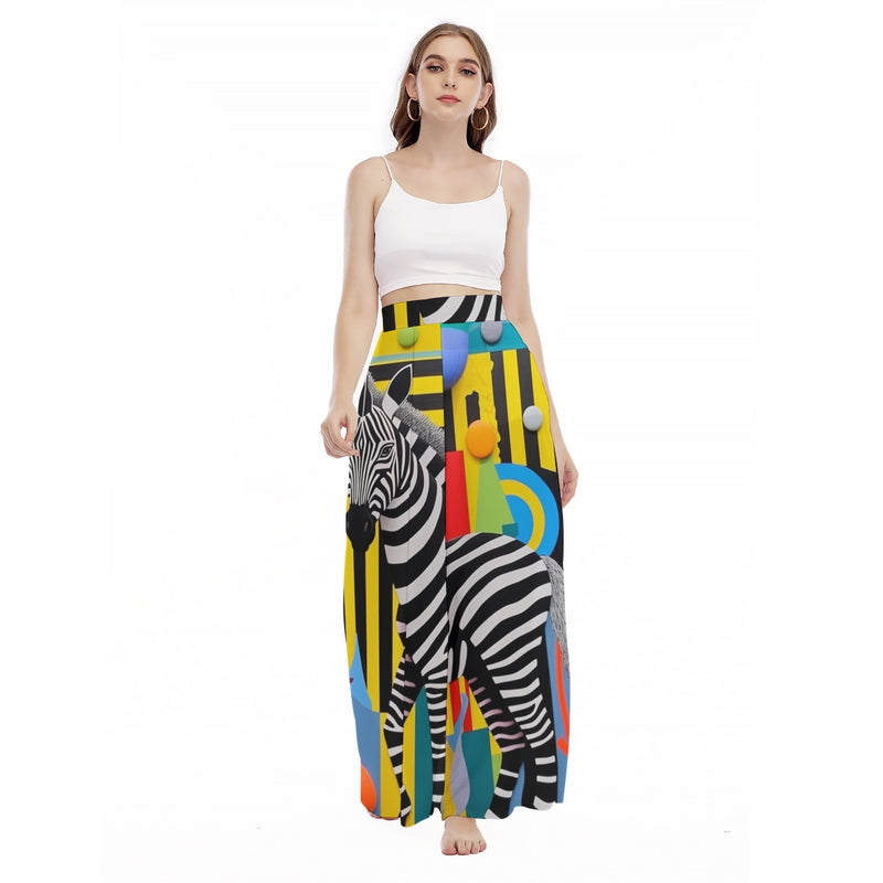 Urban Safari - Women's High Waist Wide Leg Trousers