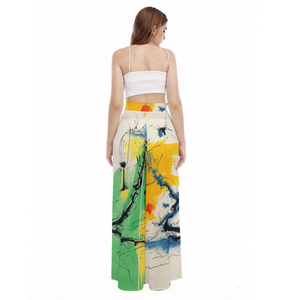 Inkit - Women's High Waist Wide Leg Trousers