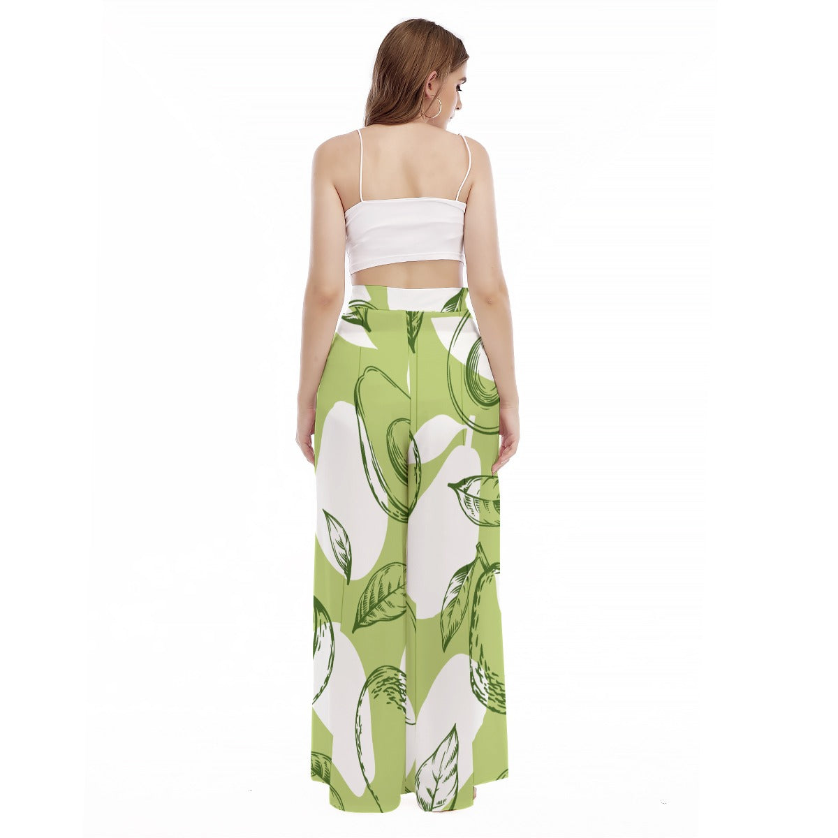 Avocado Blend - Women's High Waist Wide Leg Trousers