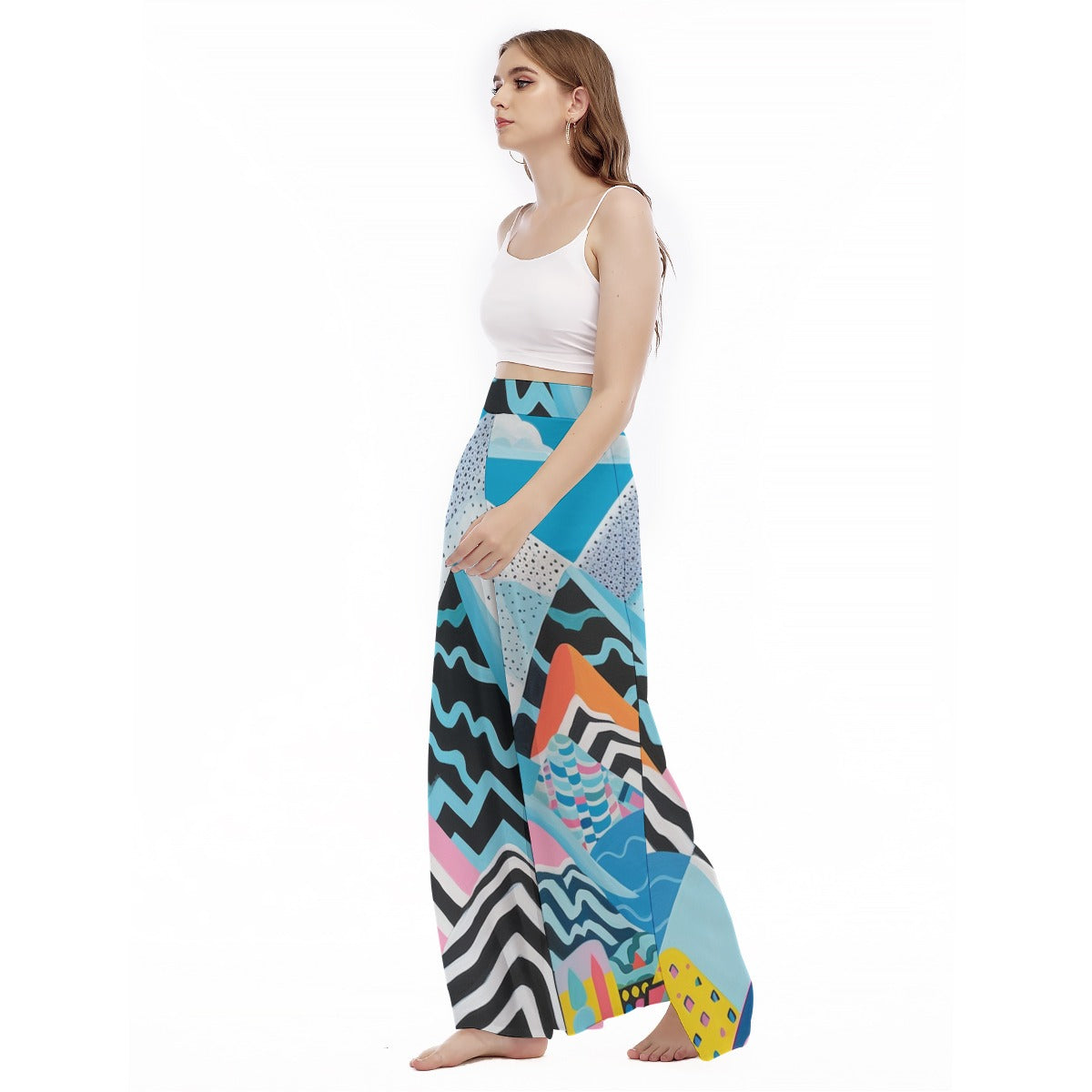 Kaleidoscope - Women's High Waist Wide Leg Trousers