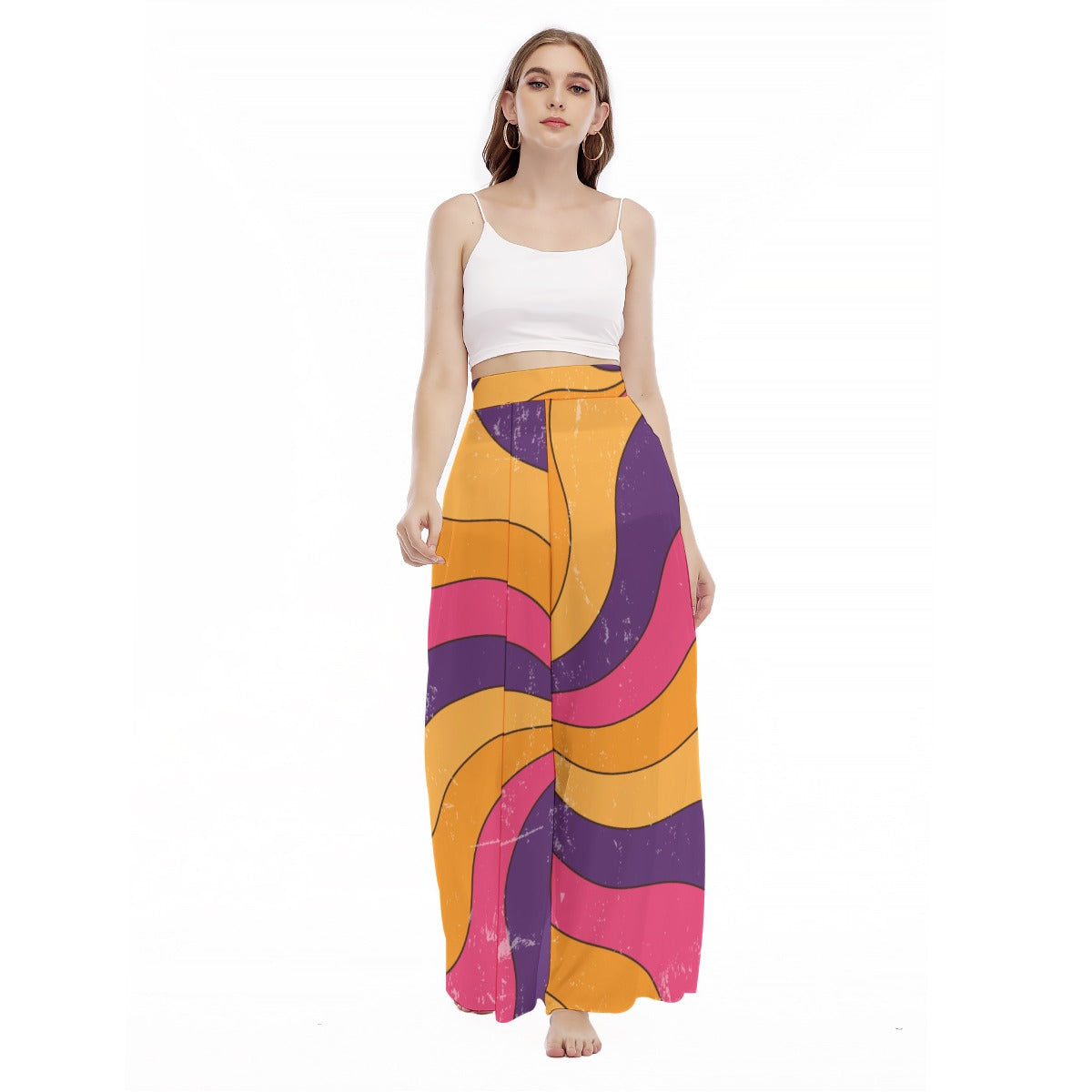 Candy Spiral - Women's High Waist Wide Leg Trousers