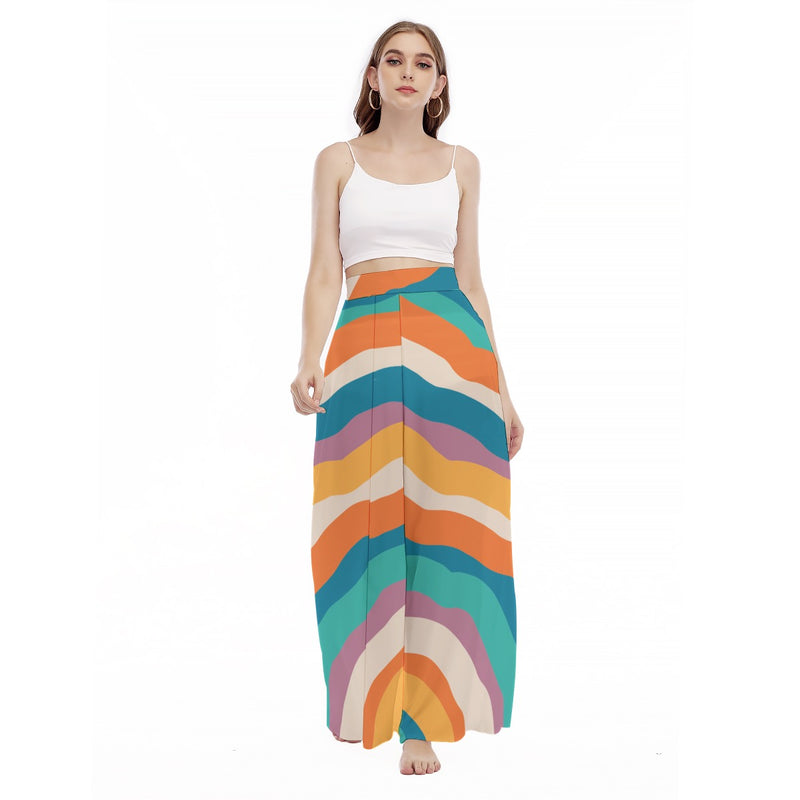 Rainbow Now - Women's High Waist Wide Leg Trousers