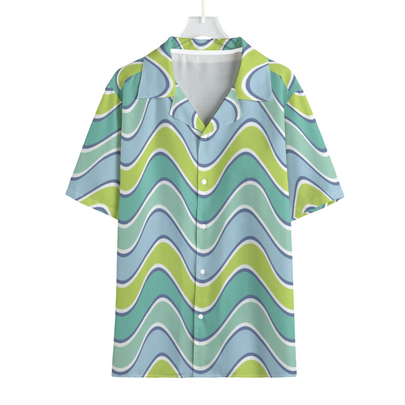 Wavywavy - Men's Faux Linen Hawaiian Shirt