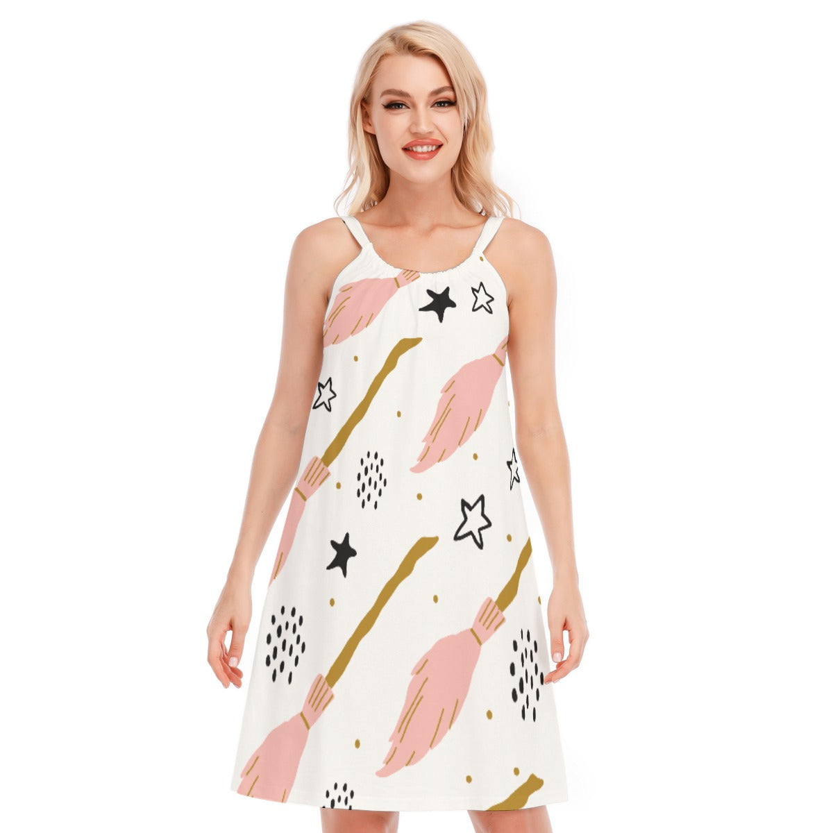Witch V - Women's O-neck Cami Dress - 100% Cotton