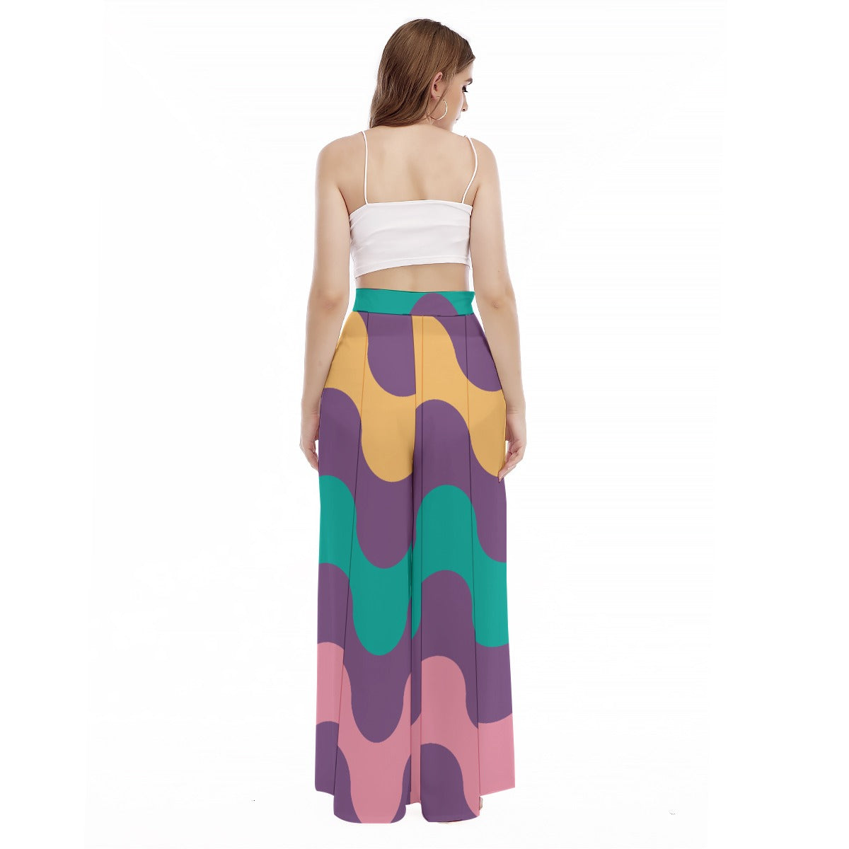 Bold Motion - Women's High Waist Wide Leg Trousers
