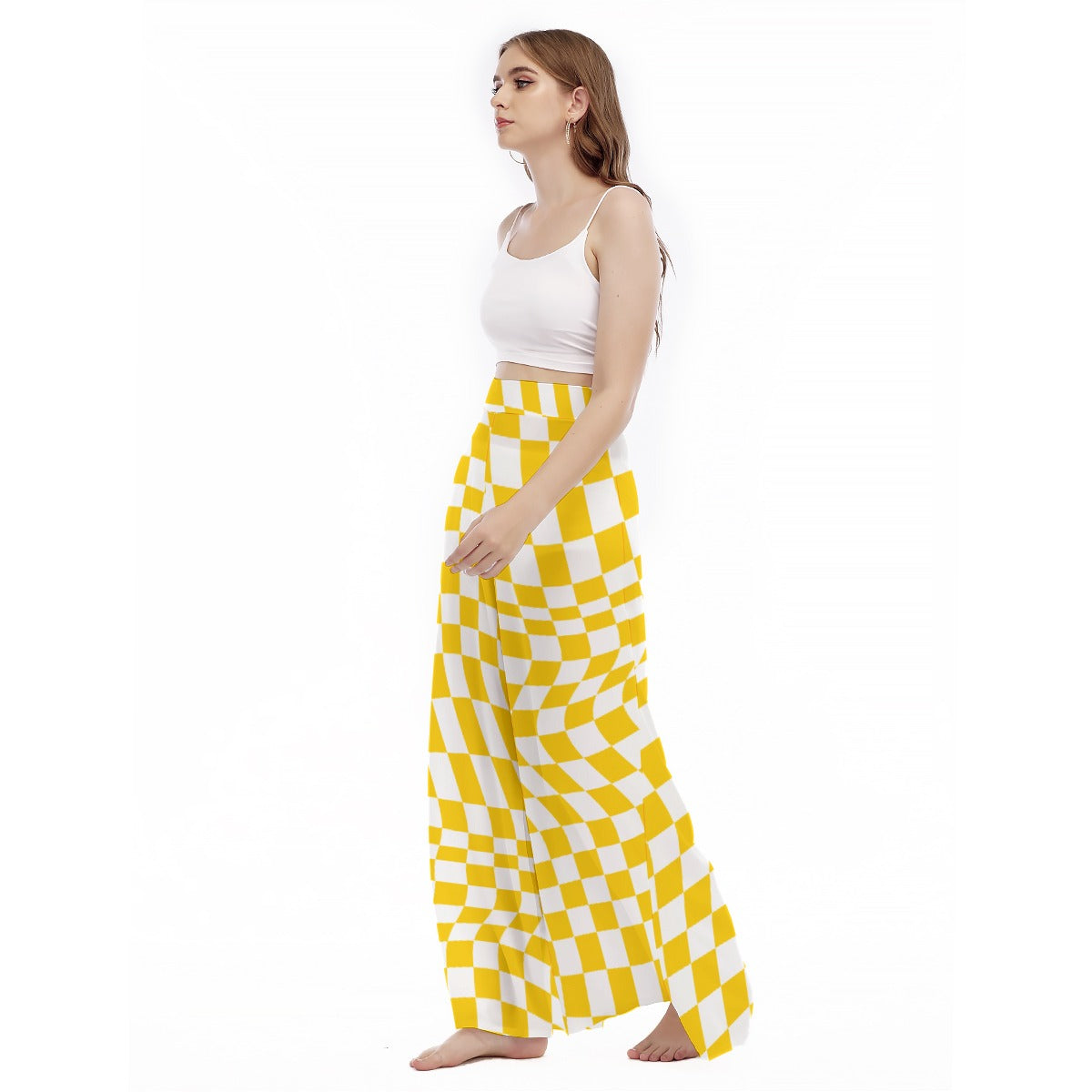 Sunshine Sway - Women's High Waist Wide Leg Trousers