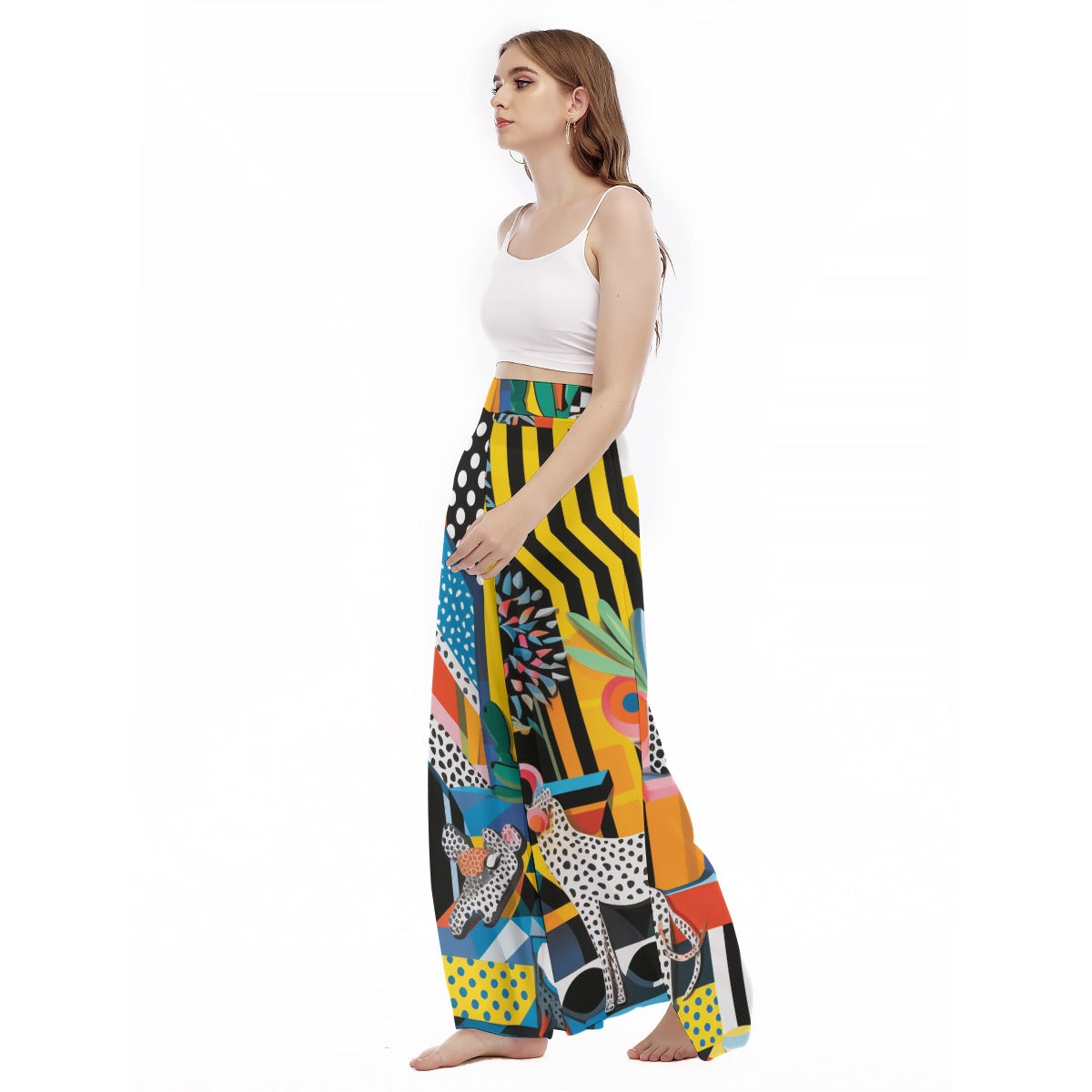 Lumina - Women's High Waist Wide Leg Trousers
