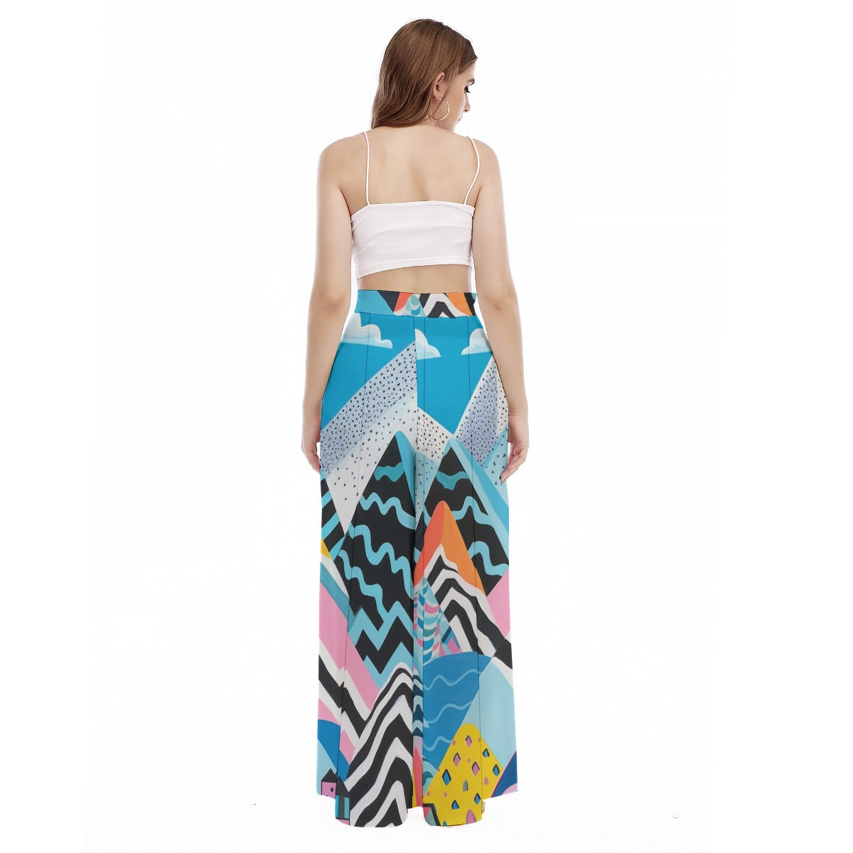 Kaleidoscope - Women's High Waist Wide Leg Trousers