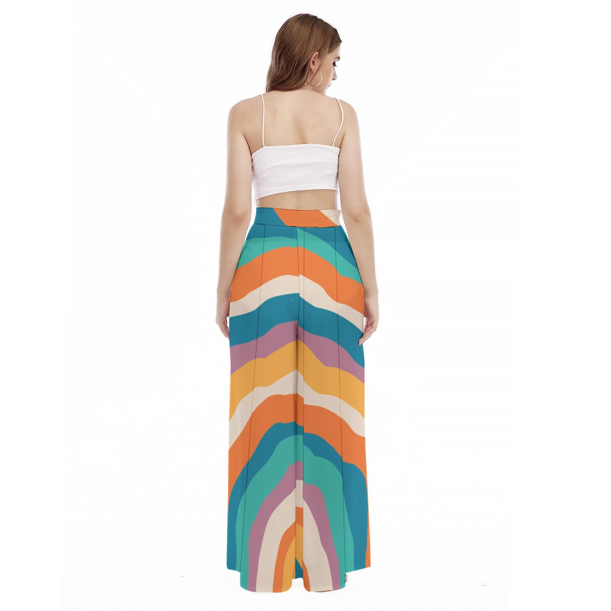 Rainbow Now - Women's High Waist Wide Leg Trousers