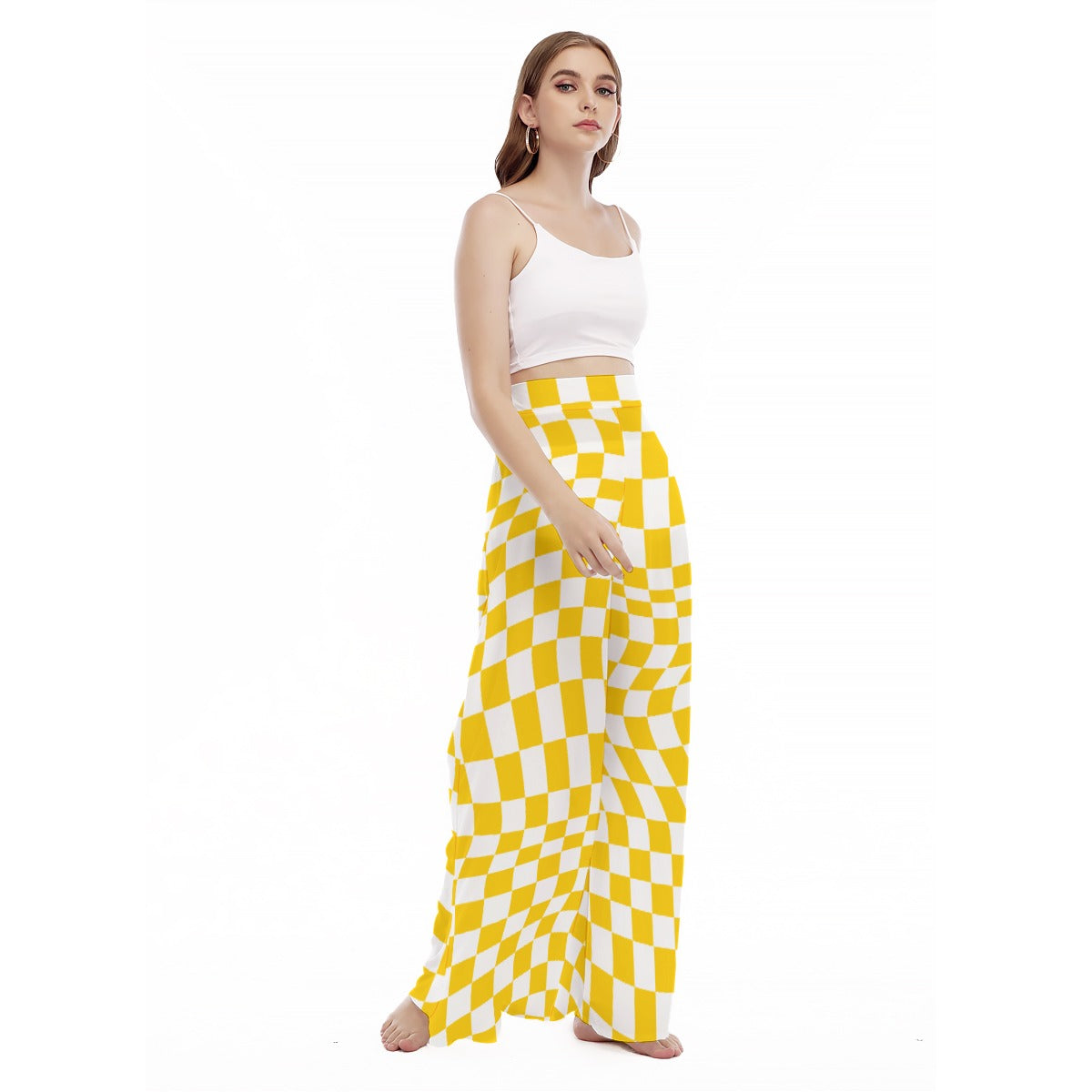 Sunshine Sway - Women's High Waist Wide Leg Trousers