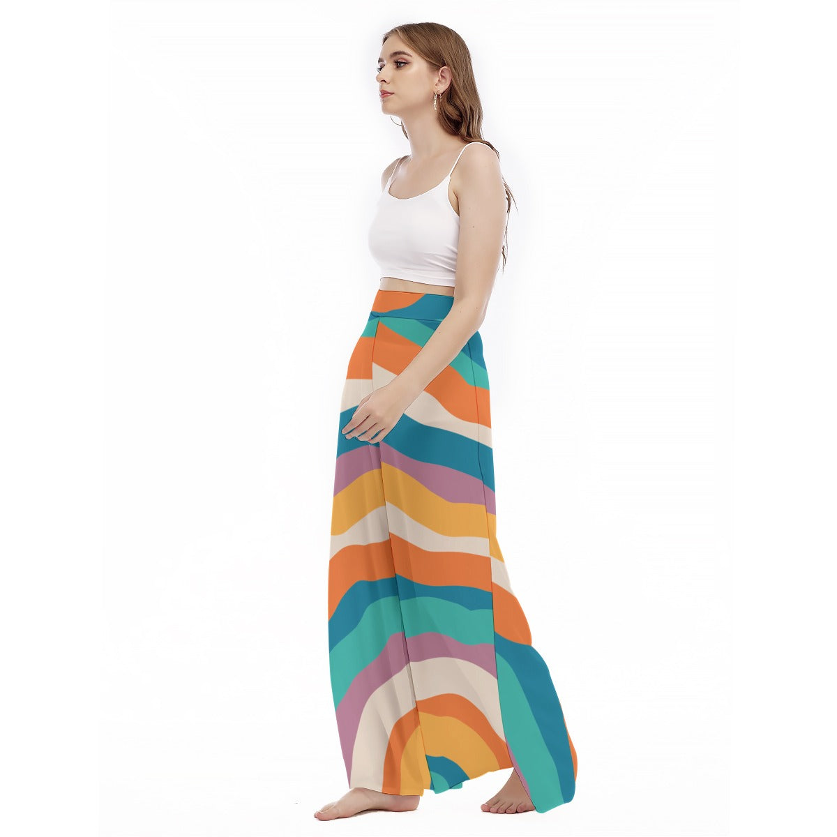 Rainbow Now - Women's High Waist Wide Leg Trousers