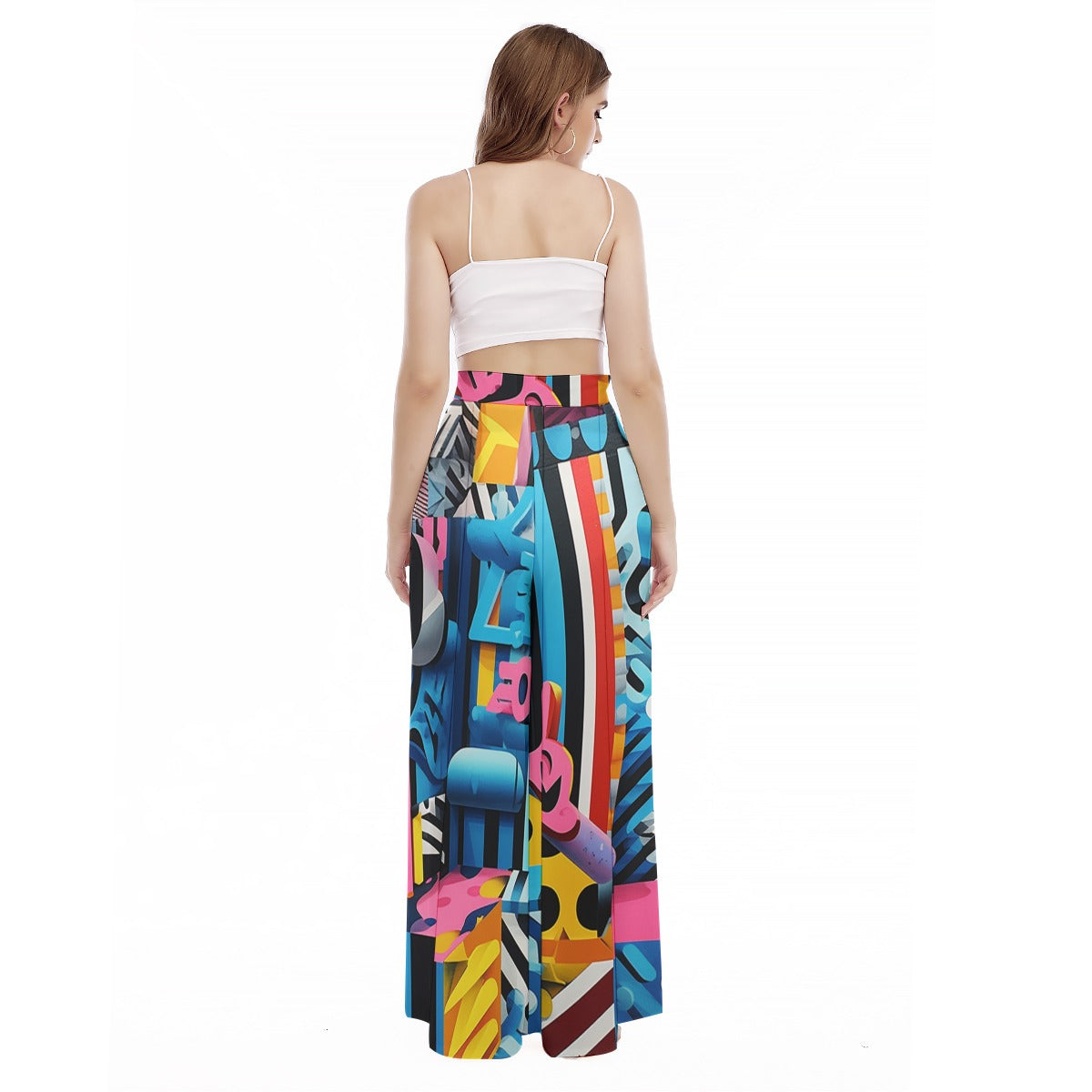 Prismatica - Women's High Waist Wide Leg Trousers