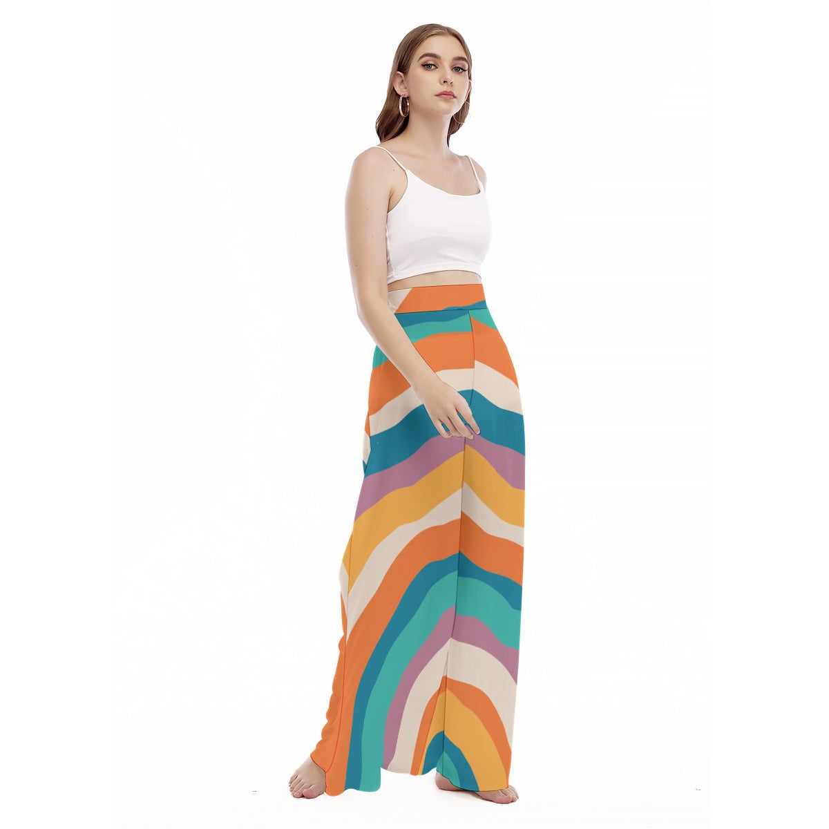 Rainbow Now - Women's High Waist Wide Leg Trousers