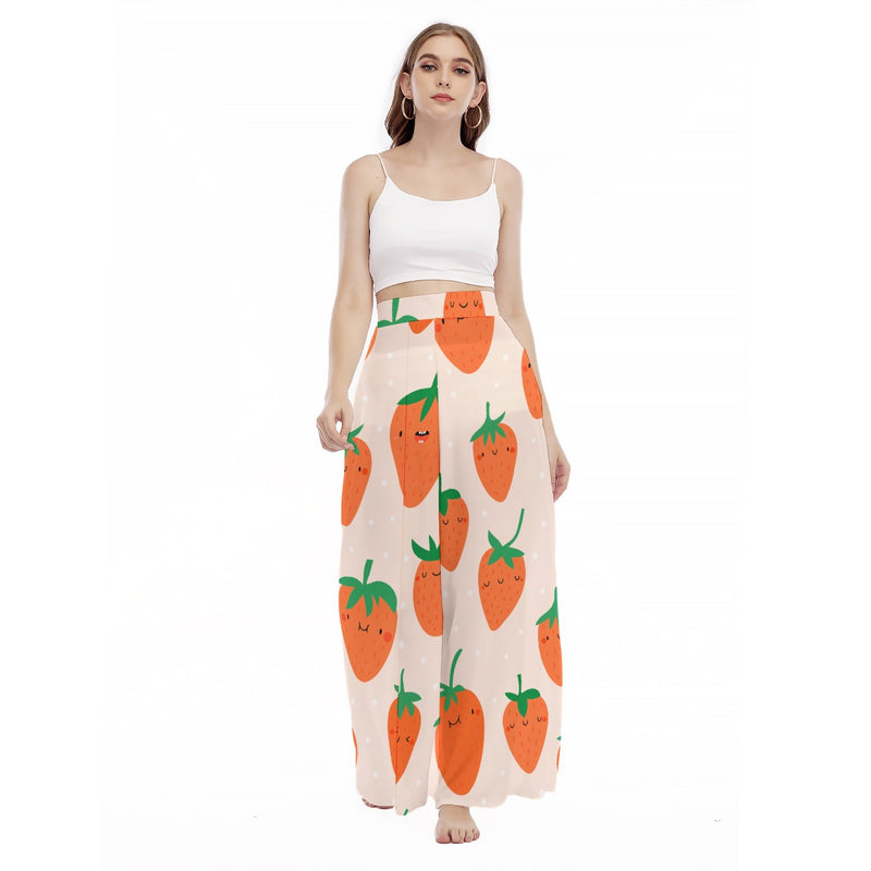 Strawberrycalm -  Women's High Waist Wide Leg Trousers