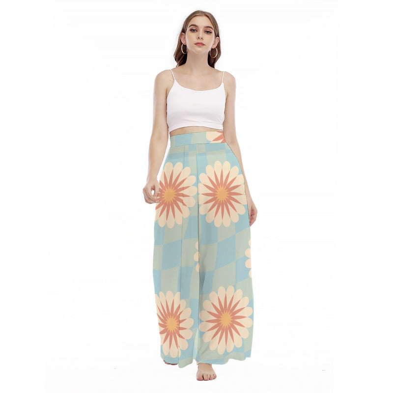 Viva -  Women's High Waist Wide Leg Trousers