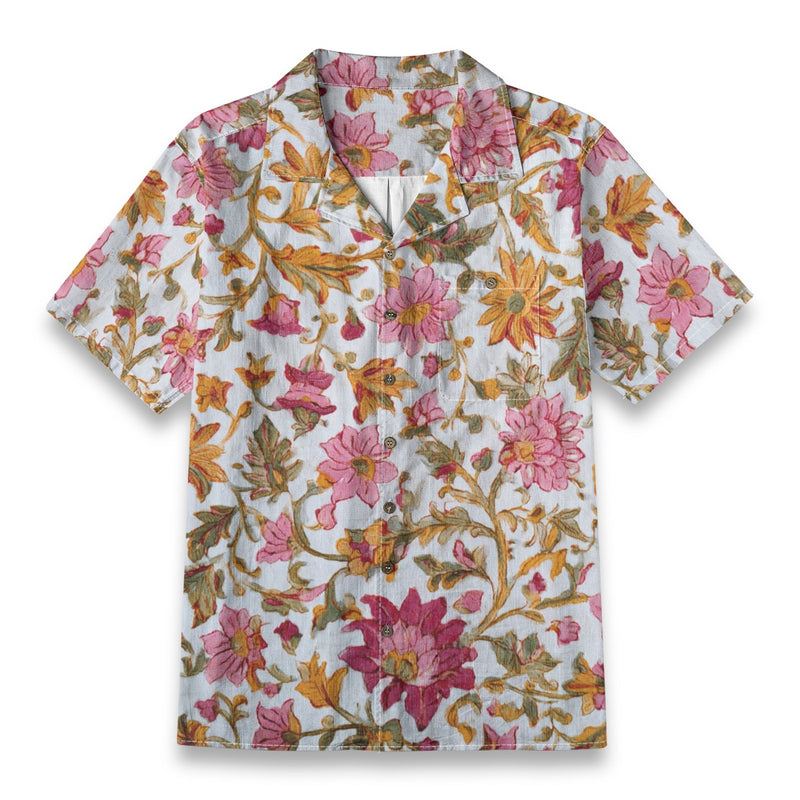 Retro Indian Print XVI - Designer Shirt - 100% Cotton