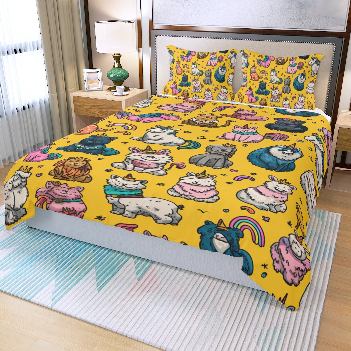 Unicorn I - Three Piece Duvet Bedding Set