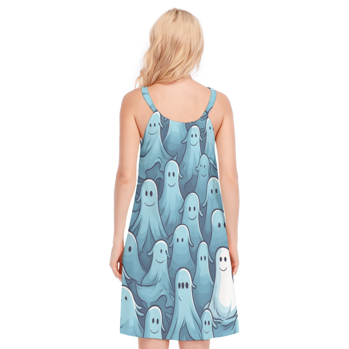 Ghost I-  Women's O-neck Cami Dress - 100% Cotton