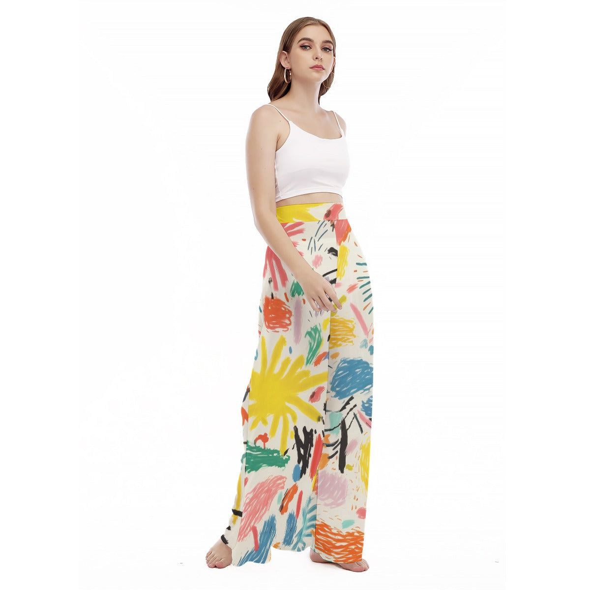 Berry Bonanza - Women's High Waist Wide Leg Trousers
