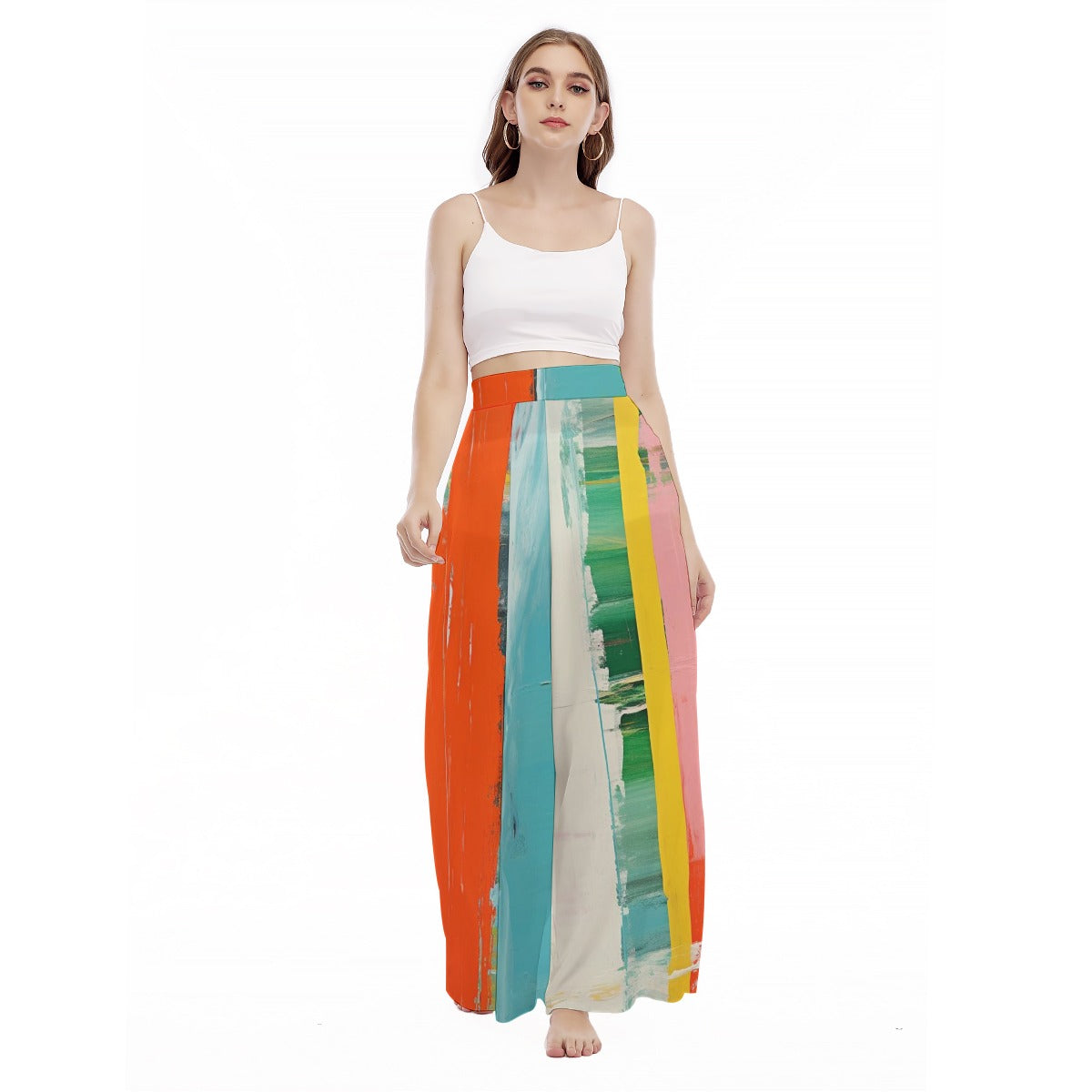 OilOiOi - Women's High Waist Wide Leg Trousers