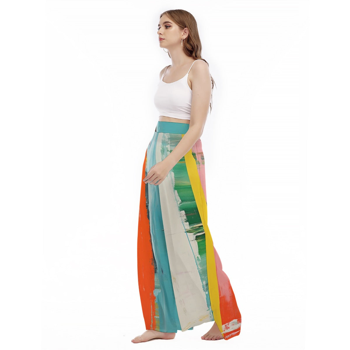 OilOiOi - Women's High Waist Wide Leg Trousers