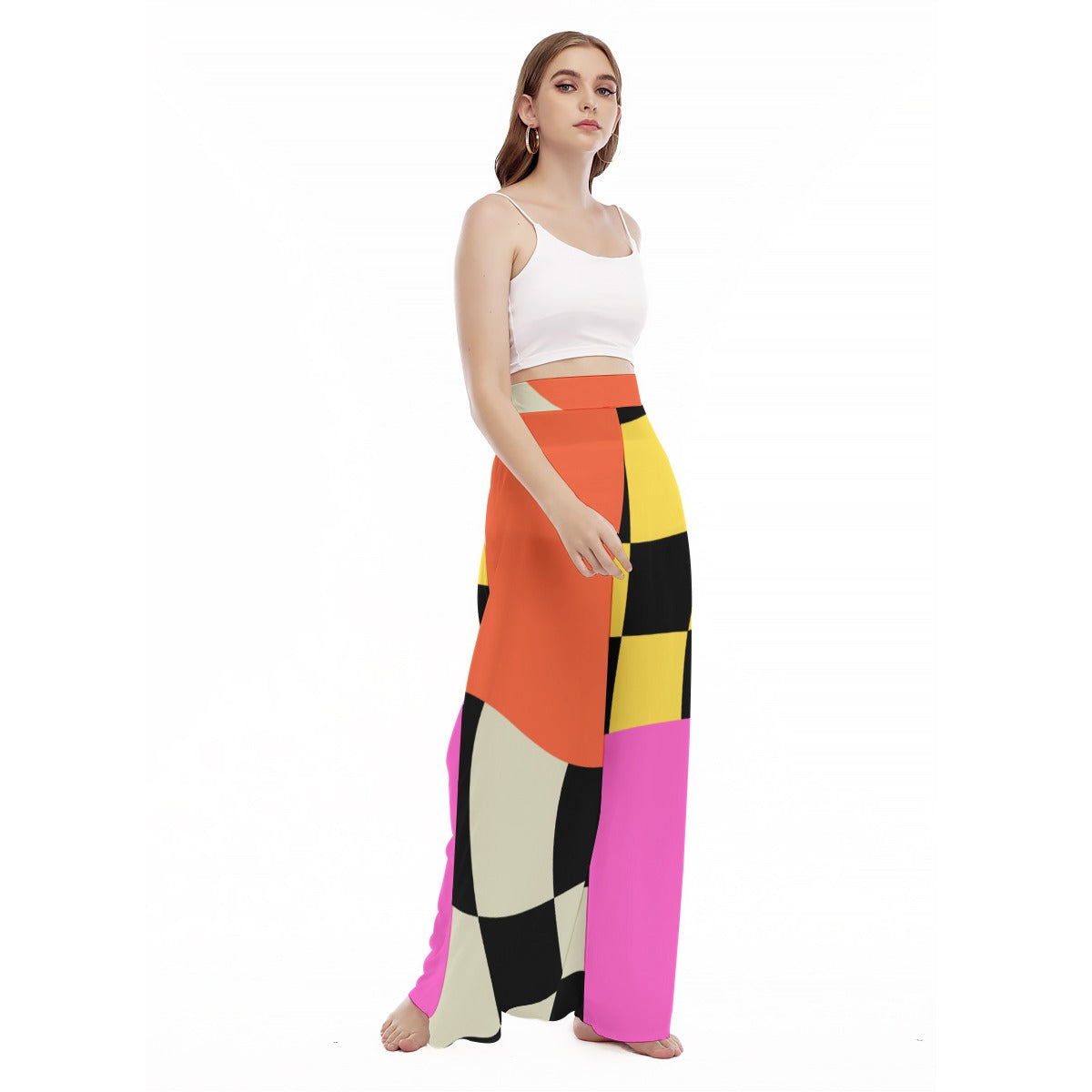Copy & Paste - Women's High Waist Wide Leg Trousers