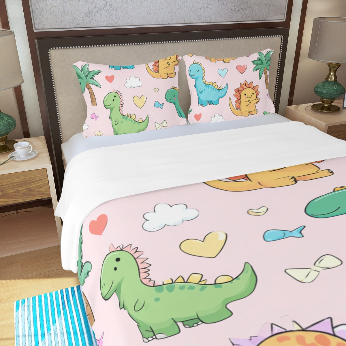 Cutasaurus I - Three Piece Duvet Bedding Set