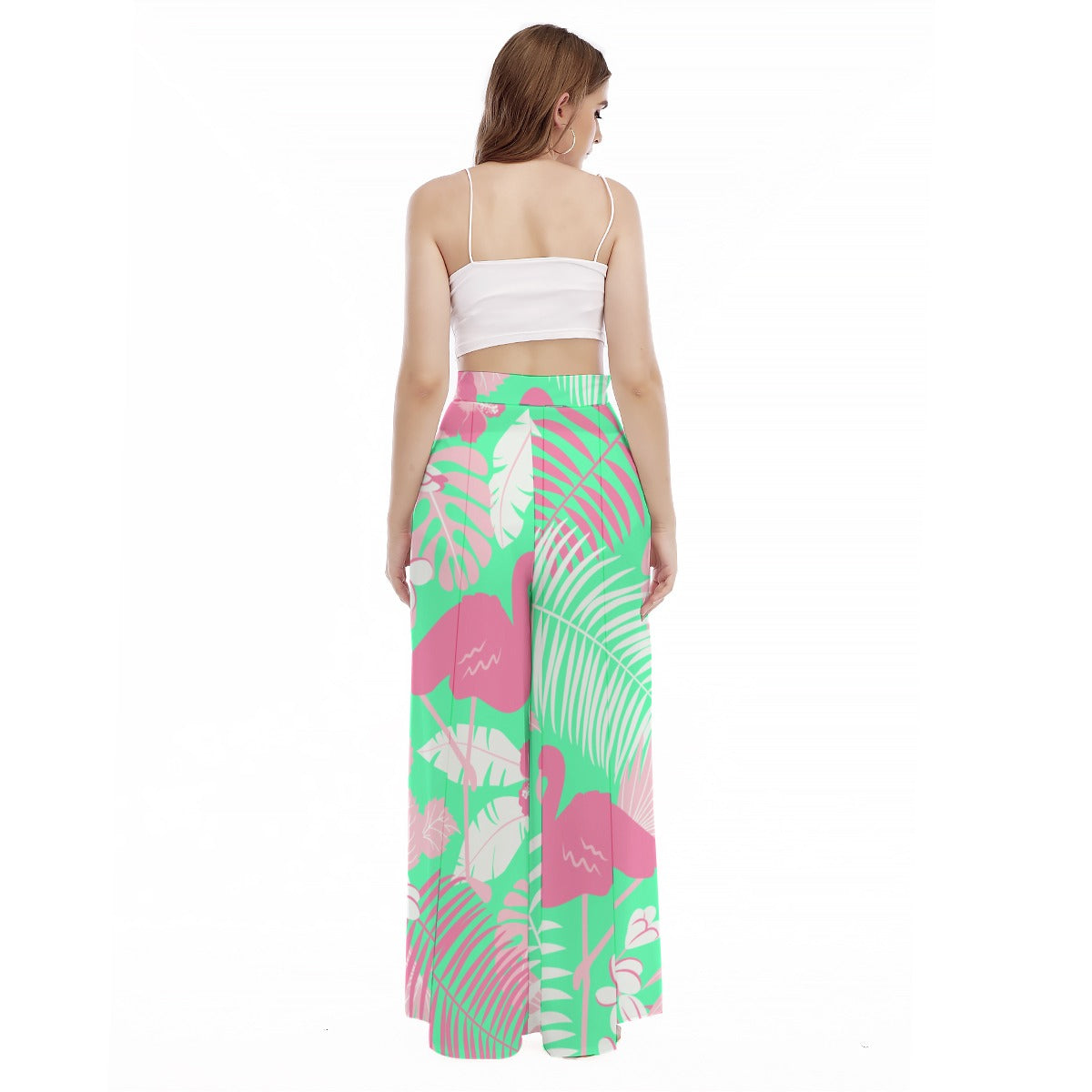 You go Flamingo - Women's High Waist Wide Leg Trousers