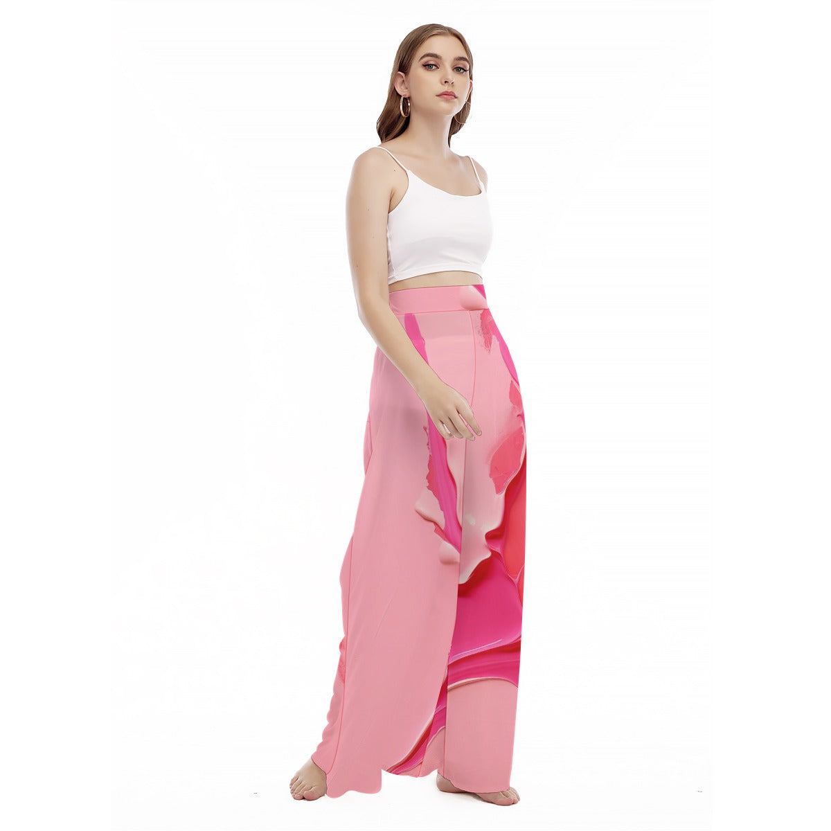 Peachy Keen - Women's High Waist Wide Leg Trousers