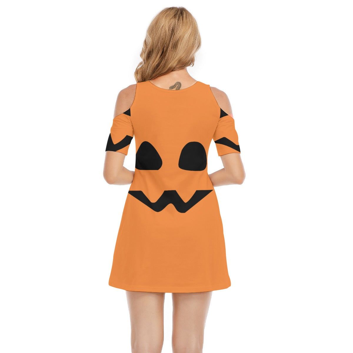 Pumpkin IV - Women's Cold Shoulder Dress - 100% Cotton