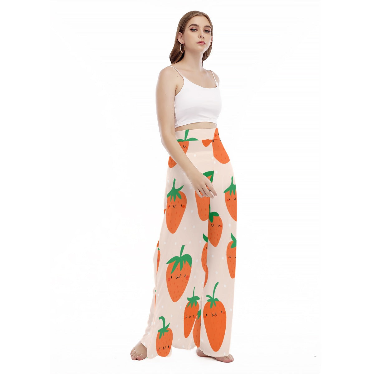 Strawberrycalm -  Women's High Waist Wide Leg Trousers