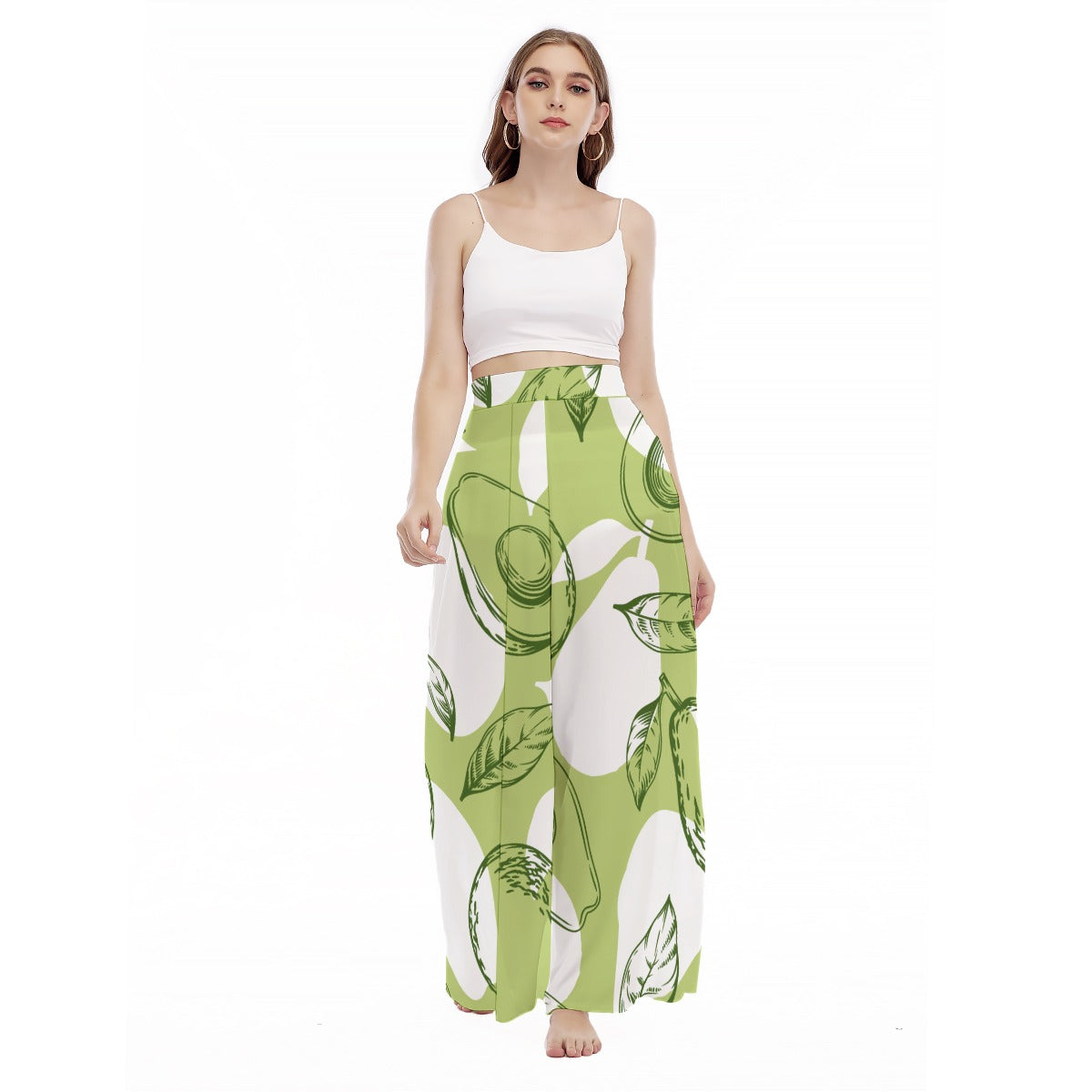 Avocado Blend - Women's High Waist Wide Leg Trousers