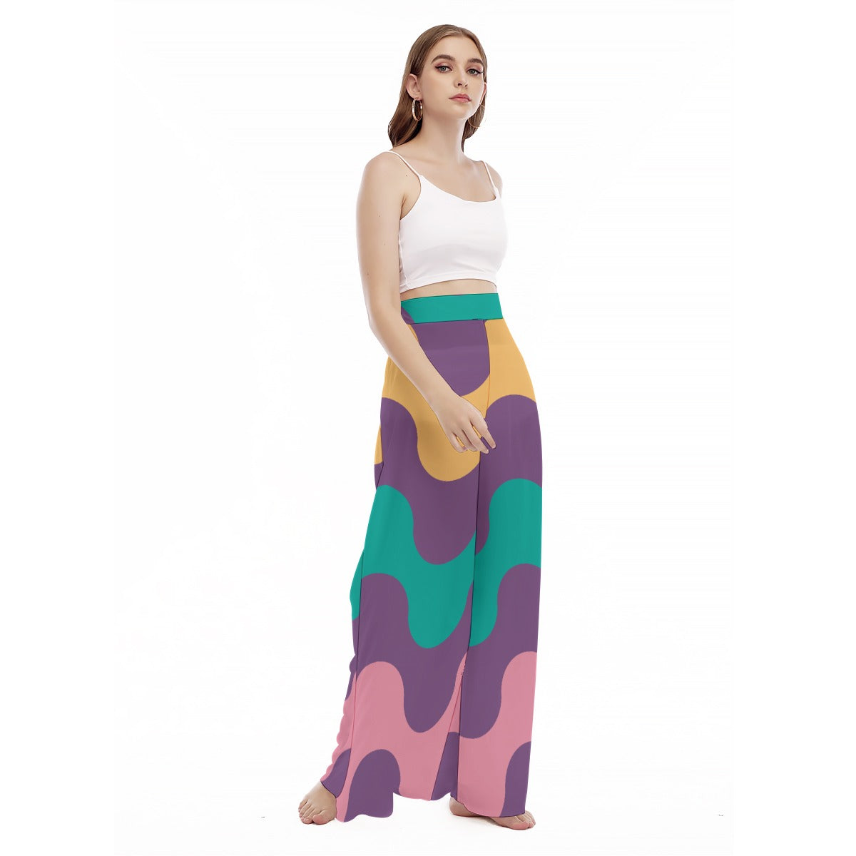 Bold Motion - Women's High Waist Wide Leg Trousers