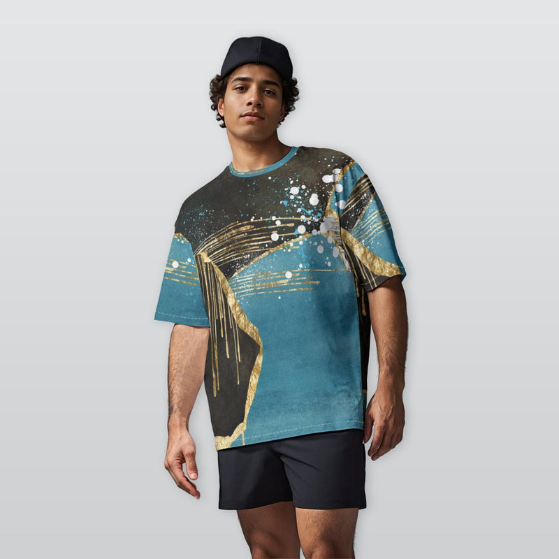 Lagoon Shore - Men’s  Oversize Crewneck T-Shirt