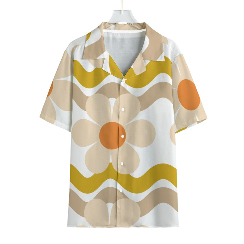 Spring wave -  Men's Faux Linen Hawaiian Shirt